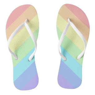 Pastel Rainbow Slash Streifen Badesandalen