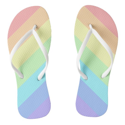 Pastel Rainbow Slash Streifen Badesandalen (Fußbett)