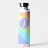 Pastel Rainbow Slash Streifen Monogramm Trinkflasche (Links)