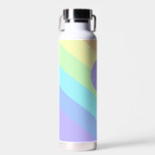 Pastel Rainbow Slash Streifen Monogramm Trinkflasche (Vorne)