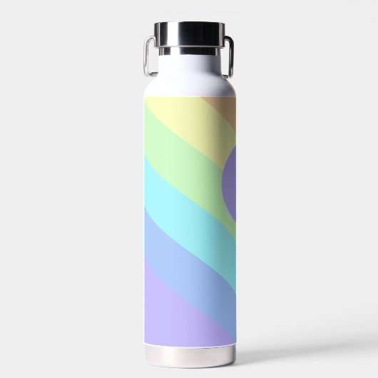 Pastel Rainbow Slash Streifen Monogramm Trinkflasche (Vorne)