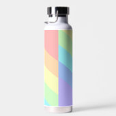 Pastel Rainbow Slash Streifen Monogramm Trinkflasche (Rechts)