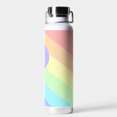 Pastel Rainbow Slash Streifen Monogramm Trinkflasche (Rückseite)