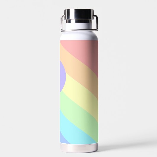 Pastel Rainbow Slash Streifen Monogramm Trinkflasche (Rückseite)