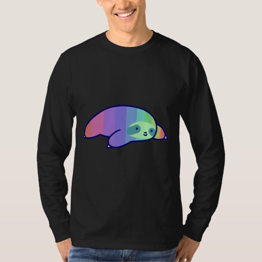 Pastel Rainbow Sloth T-Shirt (Vorderseite)