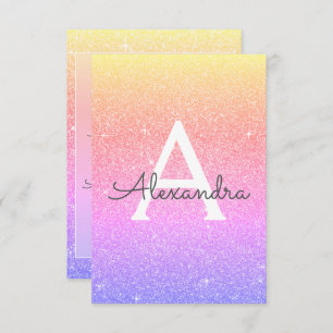 Pastel Rainbow Sparkle Glitzer 50. Geburtstagspart Einladung