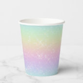 Pastel Rainbow Sparkle Muster Pappbecher (Rückseite)
