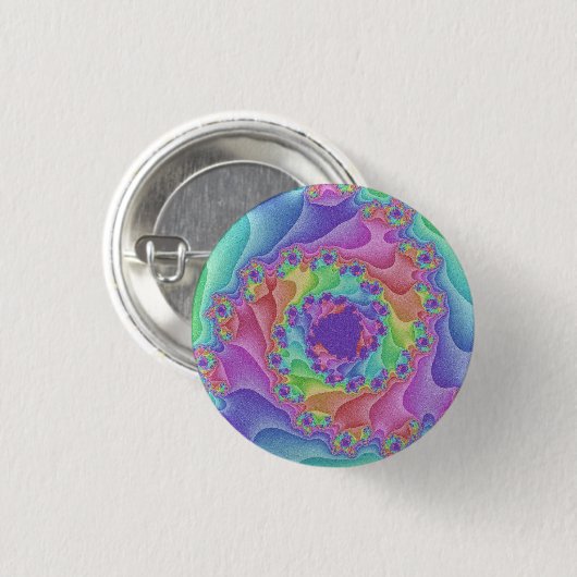 Pastel Rainbow Spiral Button (Vorne & Hinten)