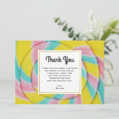 Pastel Rainbow Spiral Candy Dankeskarte (Stehend Vorderseite)