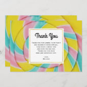 Pastel Rainbow Spiral Candy Dankeskarte (Vorne/Hinten)