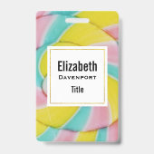 Pastel Rainbow Spiral Candy Foto Ausweis (Rückseite)