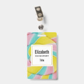 Pastel Rainbow Spiral Candy Foto Ausweis (Rückseite mit Clip)