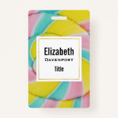 Pastel Rainbow Spiral Candy Foto Ausweis (Vorderseite)