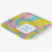 Pastel Rainbow Spiral Candy Foto Geburtstag Pappteller (Gewinkelt)