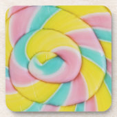 Pastel Rainbow Spiral Candy Foto Getränkeuntersetzer (Vorderseite)