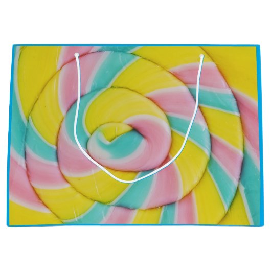 Pastel Rainbow Spiral Candy Foto Große Geschenktüte (Vorderseite)