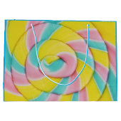 Pastel Rainbow Spiral Candy Foto Große Geschenktüte (Rückseite)