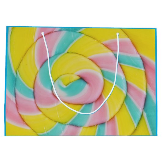 Pastel Rainbow Spiral Candy Foto Große Geschenktüte (Rückseite)