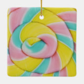 Pastel Rainbow Spiral Candy Foto Keramikornament (Rückseite)