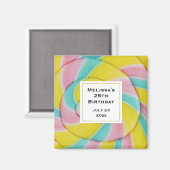 Pastel Rainbow Spiral Candy Foto Magnet (Vorderseite/Rückseite)