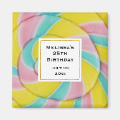 Pastel Rainbow Spiral Candy Foto Magnet (Vorne)