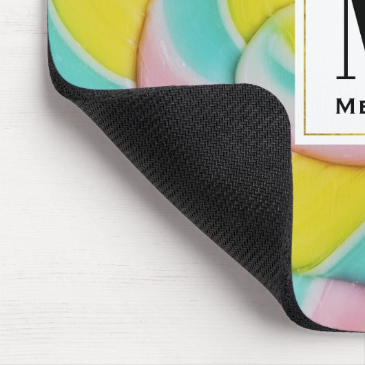 Pastel Rainbow Spiral Candy Foto Mousepad (Ecke)