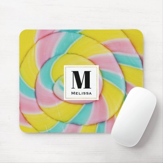 Pastel Rainbow Spiral Candy Foto Mousepad (Mit Mouse)