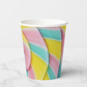 Pastel Rainbow Spiral Candy Foto Pappbecher (Rückseite)