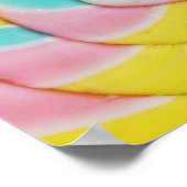 Pastel Rainbow Spiral Candy Foto Poster (Ecke)