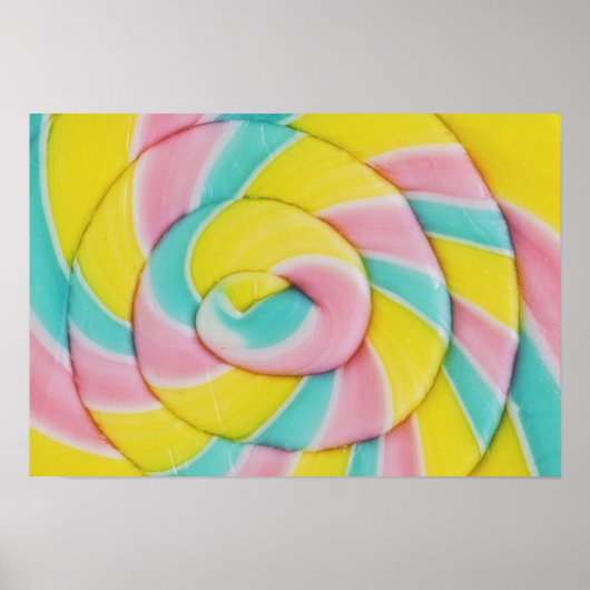 Pastel Rainbow Spiral Candy Foto Poster (Vorne)