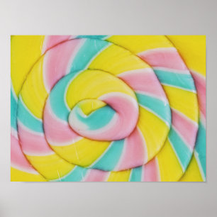 Pastel Rainbow Spiral Candy Foto Poster