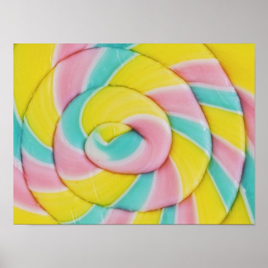Pastel Rainbow Spiral Candy Foto Poster (Vorne)