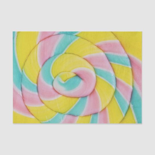 Pastel Rainbow Spiral Candy Foto Seidenpapier (Vorderseite)