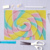 Pastel Rainbow Spiral Candy Foto Seidenpapier (Handwerk)
