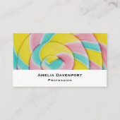 Pastel Rainbow Spiral Candy Foto Visitenkarte (Vorderseite)