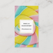 Pastel Rainbow Spiral Candy Foto Visitenkarte (Vorderseite)