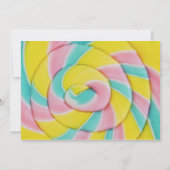 Pastel Rainbow Spiral Candy Geburtstag Einladung (Rückseite)