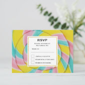 Pastel Rainbow Spiral Candy RSVP Karte (Stehend Vorderseite)