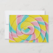 Pastel Rainbow Spiral Candy RSVP Karte (Rückseite)
