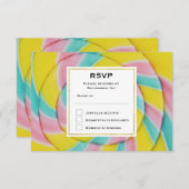 Pastel Rainbow Spiral Candy RSVP Karte (Vorne/Hinten)