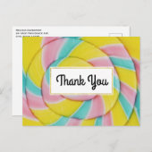 Pastel Rainbow Spiral Candy Vielen Dank Postkarte (Vorne/Hinten)