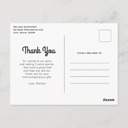 Pastel Rainbow Spiral Candy Vielen Dank Postkarte (Rückseite)