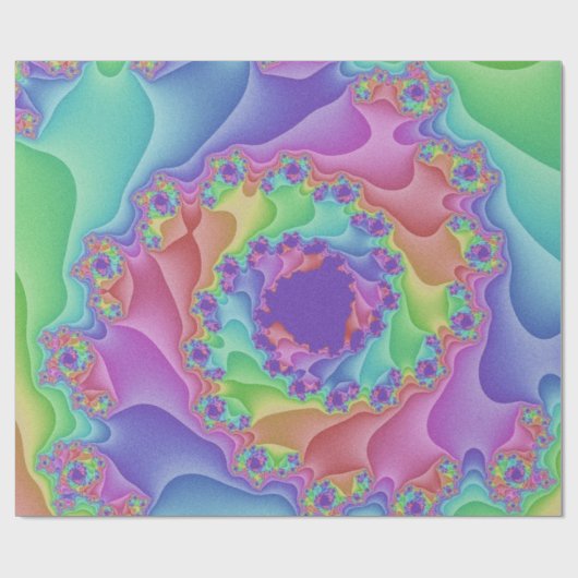 Pastel Rainbow Spiral Geschenkpapier (Flach)