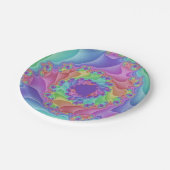 Pastel Rainbow Spiral Pappteller (Schrägansicht)