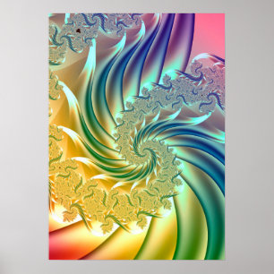 Pastel Rainbow Spiral Poster