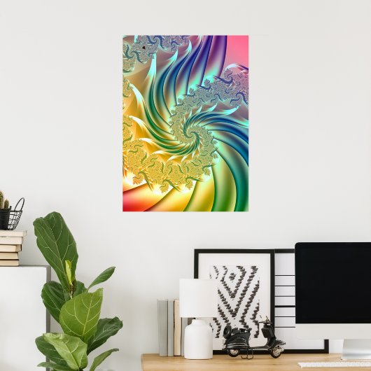 Pastel Rainbow Spiral Poster (Heimbüro)