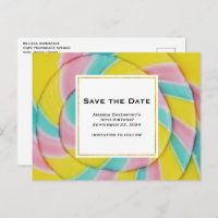 Pastel Rainbow Spiral Save the Date Candy