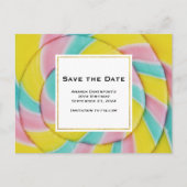 Pastel Rainbow Spiral Save the Date Candy Einladungspostkarte (Vorderseite)
