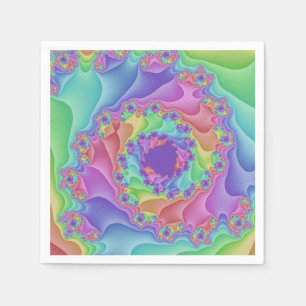 Pastel Rainbow Spiral Serviette