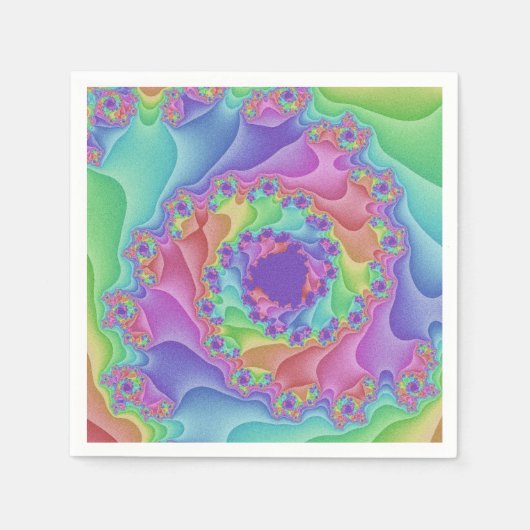 Pastel Rainbow Spiral Serviette (Vorderseite)